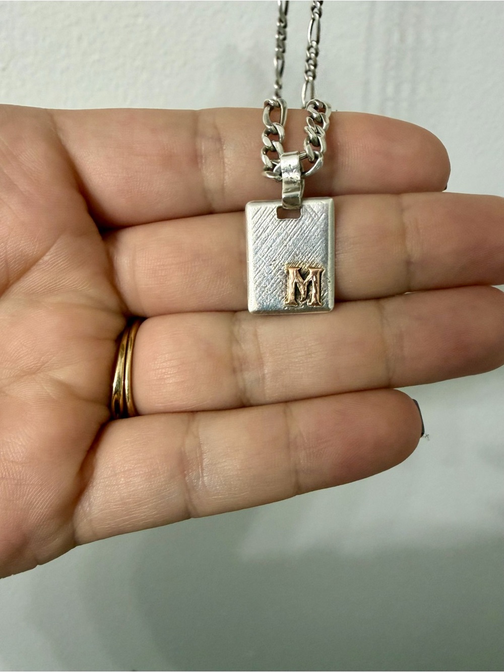 Sterling silver (925) Figaro chain necklace